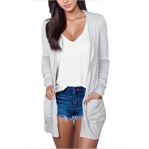 Madewell Sweaters - Madewell Light Gray Open Cardigan Sz./M